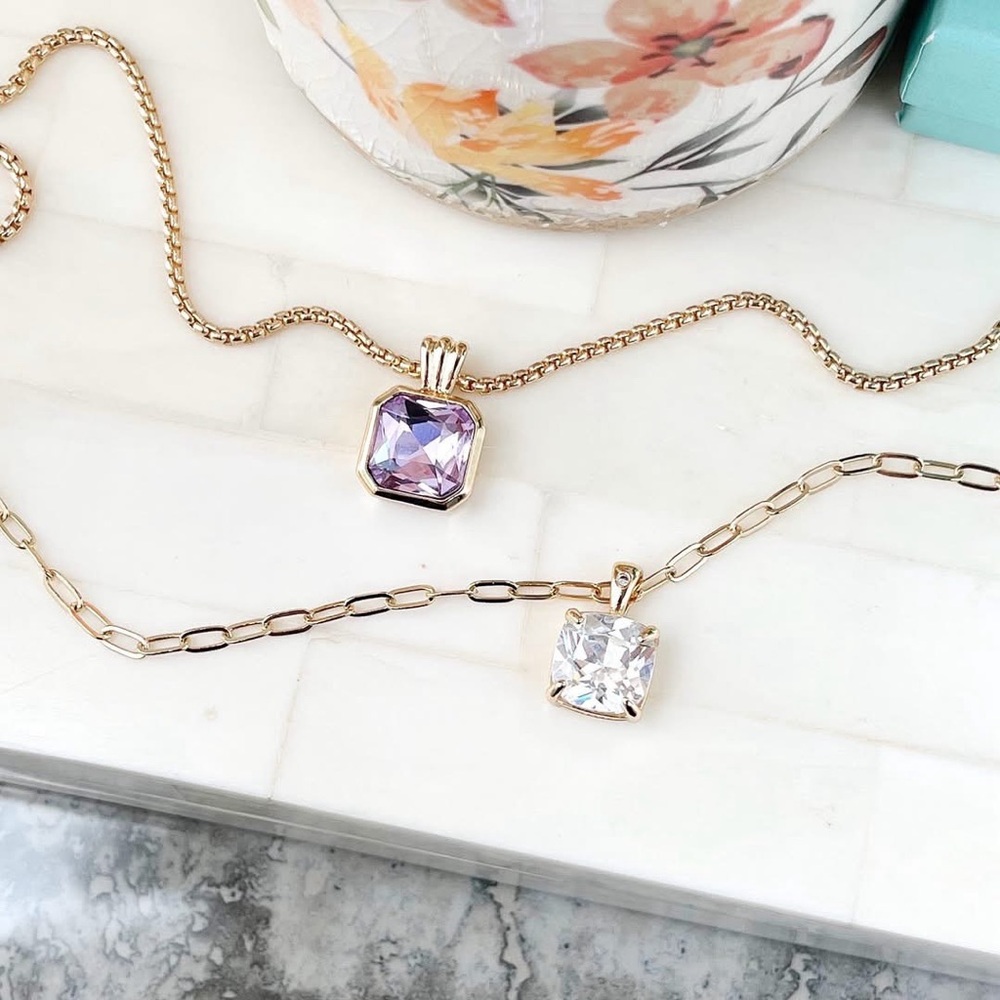 Park Lane “ORCHID” Gold and Purple Pendant Necklace - Picture 8 of 16